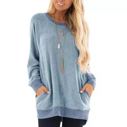 Haute Edition Women's Ultra Soft Long Sleeve Pullover Sweatshirt