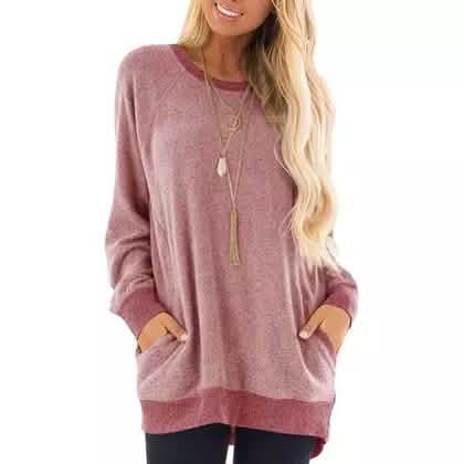 Haute Edition Women's Ultra Soft Long Sleeve Pullover Sweatshirt