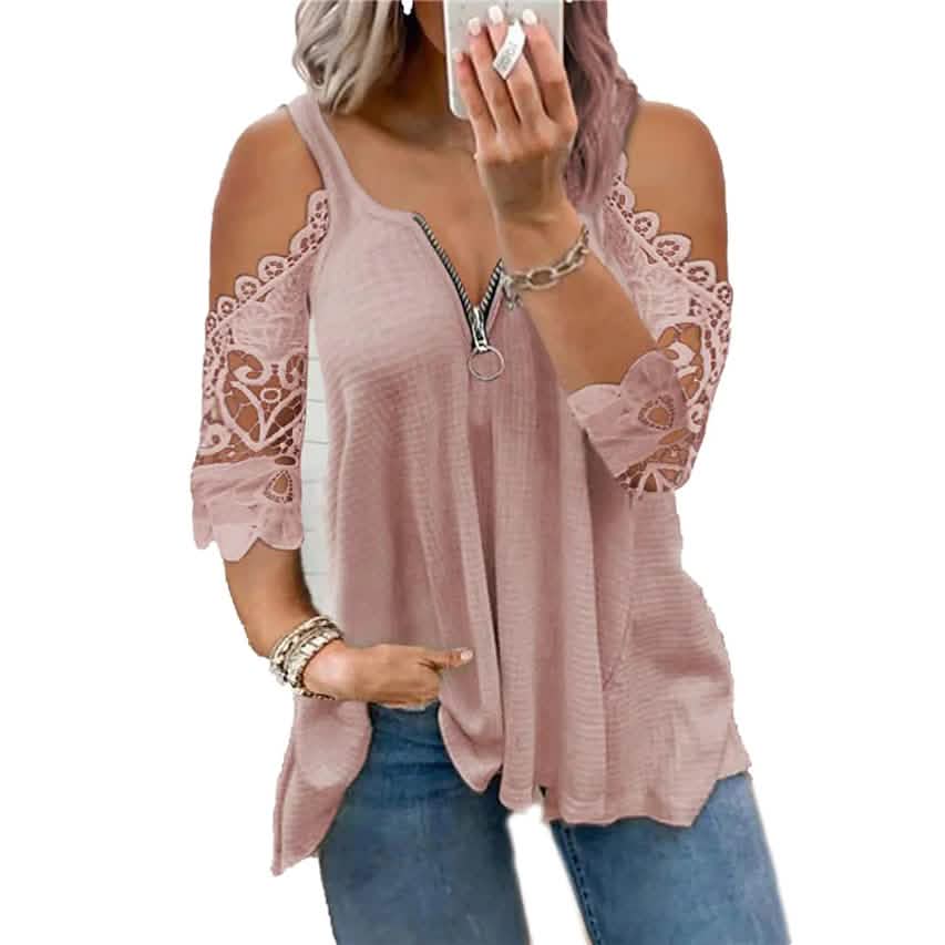Women's Half Sleeve V Neck Sexy Top